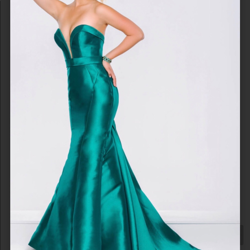 Teal Blue Evening Gown New